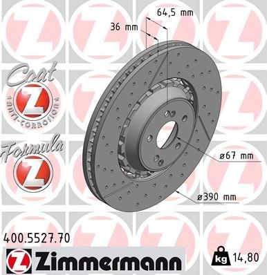 Obrázok Brzdový kotúč ZIMMERMANN FORMULA Z COAT Z 400552770