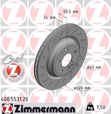 Obrázok Brzdový kotúč ZIMMERMANN COAT Z 400553120