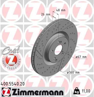 Obrázok Brzdový kotúč ZIMMERMANN COAT Z 400554020