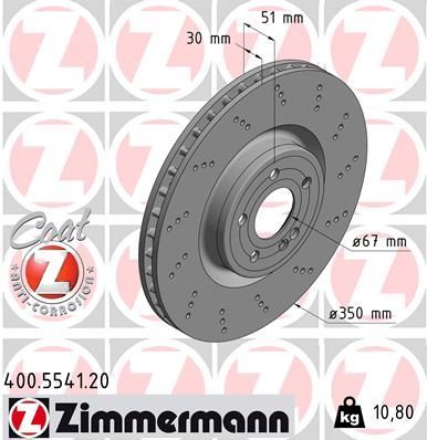 Obrázok Brzdový kotúč ZIMMERMANN COAT Z 400554120