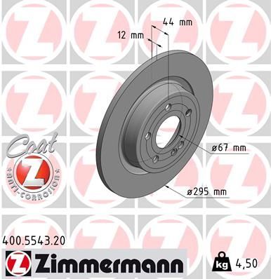 Obrázok Brzdový kotúč ZIMMERMANN COAT Z 400554320