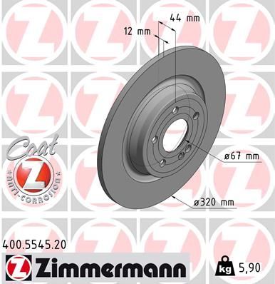 Obrázok Brzdový kotúč ZIMMERMANN COAT Z 400554520