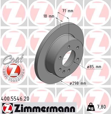 Obrázok Brzdový kotúč ZIMMERMANN COAT Z 400554620