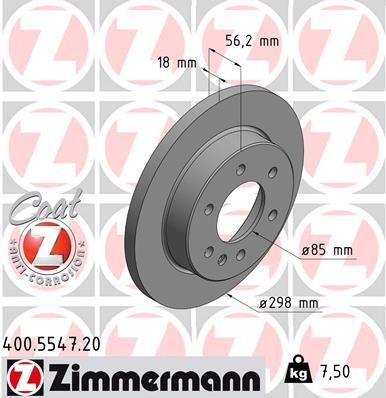 Obrázok Brzdový kotúč ZIMMERMANN COAT Z 400554720