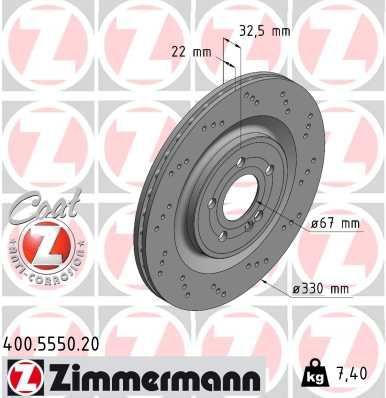Obrázok Brzdový kotúč ZIMMERMANN COAT Z 400555020