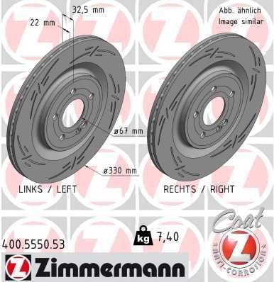 Obrázok Brzdový kotúč ZIMMERMANN BLACK Z 400555053
