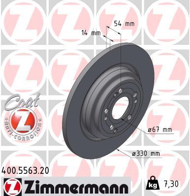 Obrázok Brzdový kotúč ZIMMERMANN COAT Z 400556320