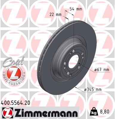 Obrázok Brzdový kotúč ZIMMERMANN COAT Z 400556420