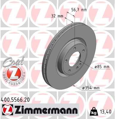 Obrázok Brzdový kotúč ZIMMERMANN COAT Z 400556620