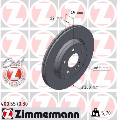 Obrázok Brzdový kotúč ZIMMERMANN FORMULA S COAT Z 400557030