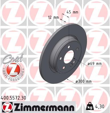 Obrázok Brzdový kotúč ZIMMERMANN FORMULA S COAT Z 400557230