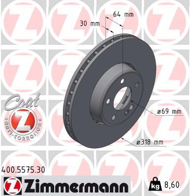 Obrázok Brzdový kotúč ZIMMERMANN FORMULA S COAT Z 400557530