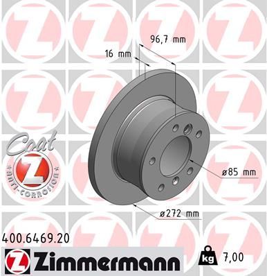 Obrázok Brzdový kotúč ZIMMERMANN COAT Z 400646920