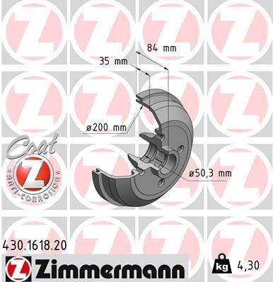 Obrázok Brzdový bubon ZIMMERMANN COAT Z 430161820