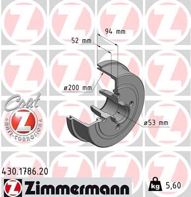 Obrázok Brzdový bubon ZIMMERMANN COAT Z 430178620