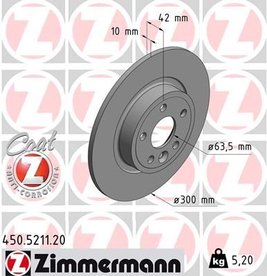 Obrázok Brzdový kotúč ZIMMERMANN COAT Z 450521120