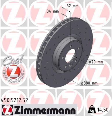Obrázok Brzdový kotúč ZIMMERMANN SPORT COAT Z 450521252