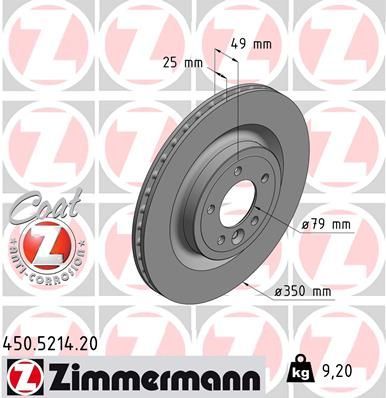 Obrázok Brzdový kotúč ZIMMERMANN COAT Z 450521420