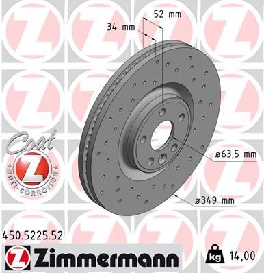 Obrázok Brzdový kotúč ZIMMERMANN SPORT COAT Z 450522552