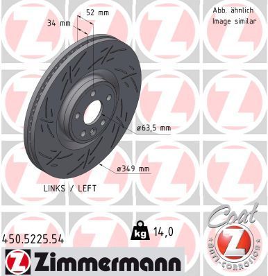 Obrázok Brzdový kotúč ZIMMERMANN BLACK Z 450522554