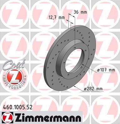 Obrázok Brzdový kotúč ZIMMERMANN SPORT COAT Z 460100552