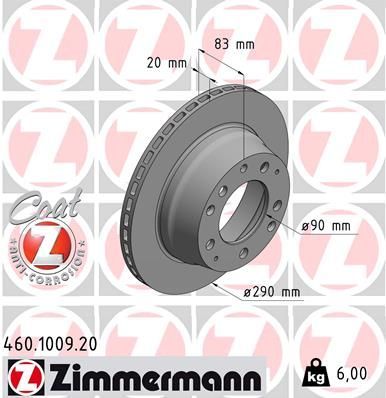 Obrázok Brzdový kotúč ZIMMERMANN COAT Z 460100920