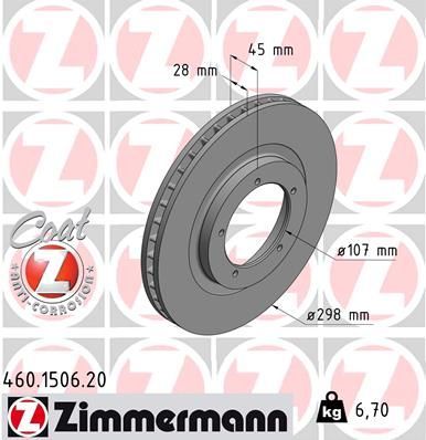 Obrázok Brzdový kotúč ZIMMERMANN COAT Z 460150620
