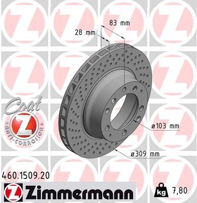 Obrázok Brzdový kotúč ZIMMERMANN COAT Z 460150920