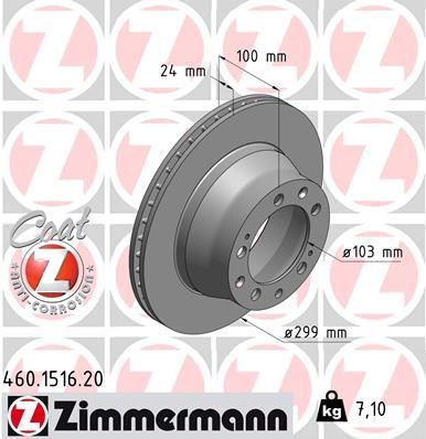 Obrázok Brzdový kotúč ZIMMERMANN COAT Z 460151620