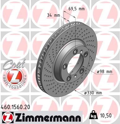 Obrázok Brzdový kotúč ZIMMERMANN COAT Z 460156020