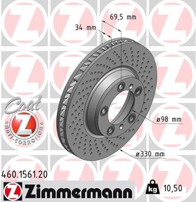 Obrázok Brzdový kotúč ZIMMERMANN COAT Z 460156120