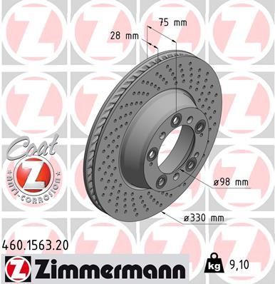 Obrázok Brzdový kotúč ZIMMERMANN COAT Z 460156320