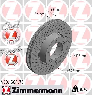Obrázok Brzdový kotúč ZIMMERMANN FORMULA Z COAT Z 460156470