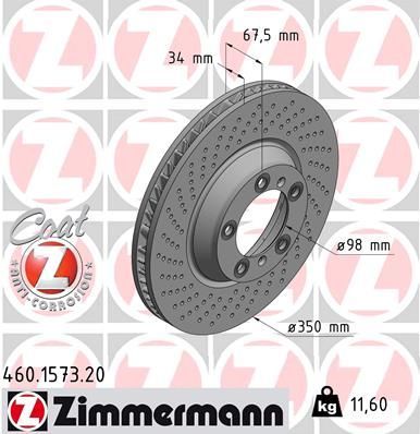 Obrázok Brzdový kotúč ZIMMERMANN COAT Z 460157320