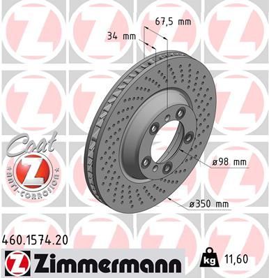 Obrázok Brzdový kotúč ZIMMERMANN COAT Z 460157420