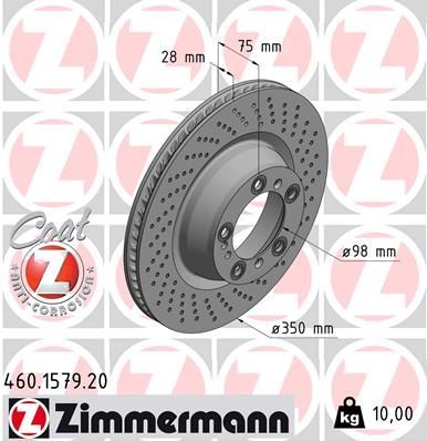 Obrázok Brzdový kotúč ZIMMERMANN COAT Z 460157920