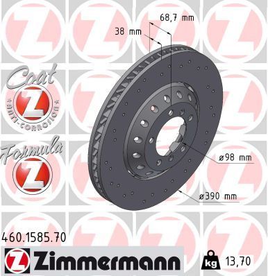 Obrázok Brzdový kotúč ZIMMERMANN FORMULA Z COAT Z 460158570