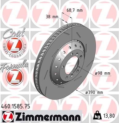 Obrázok Brzdový kotúč ZIMMERMANN FORMULA Z COAT Z 460158575