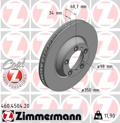 Obrázok Brzdový kotúč ZIMMERMANN COAT Z 460450420
