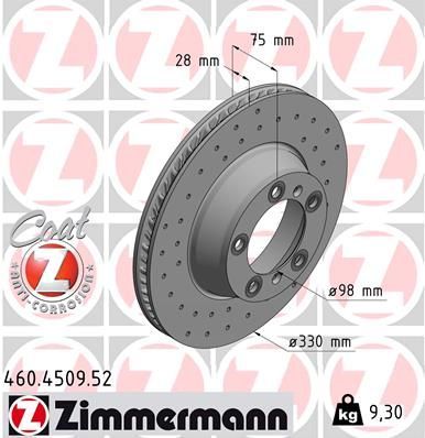 Obrázok Brzdový kotúč ZIMMERMANN SPORT COAT Z 460450952