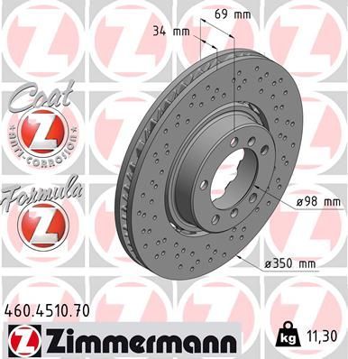 Obrázok Brzdový kotúč ZIMMERMANN FORMULA Z COAT Z 460451070