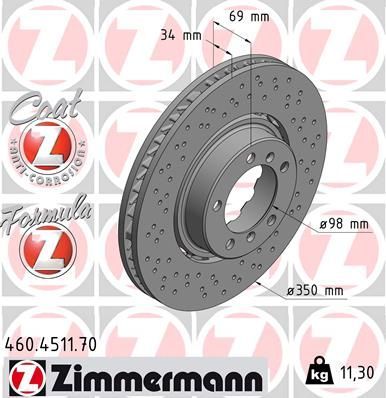 Obrázok Brzdový kotúč ZIMMERMANN FORMULA Z COAT Z 460451170