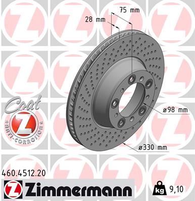 Obrázok Brzdový kotúč ZIMMERMANN COAT Z 460451220