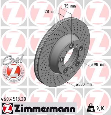 Obrázok Brzdový kotúč ZIMMERMANN COAT Z 460451320