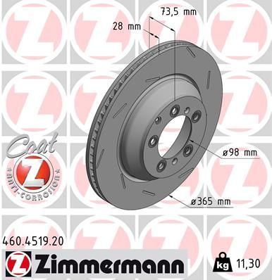 Obrázok Brzdový kotúč ZIMMERMANN COAT Z 460451920