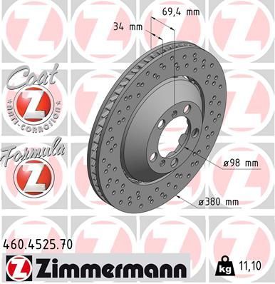 Obrázok Brzdový kotúč ZIMMERMANN FORMULA Z COAT Z 460452570