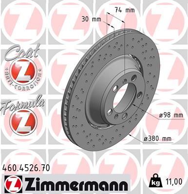 Obrázok Brzdový kotúč ZIMMERMANN FORMULA Z COAT Z 460452670