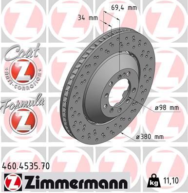 Obrázok Brzdový kotúč ZIMMERMANN FORMULA Z COAT Z 460453570