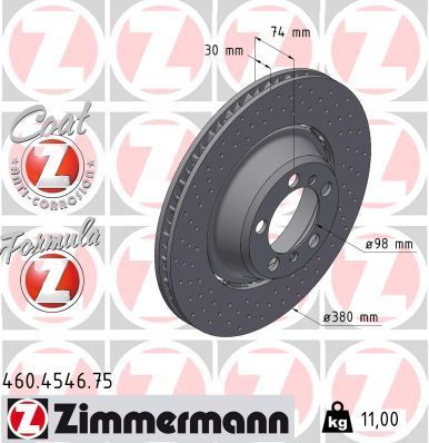 Obrázok Brzdový kotúč ZIMMERMANN FORMULA Z COAT Z 460454675