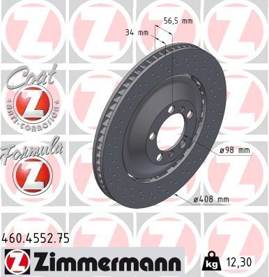 Obrázok Brzdový kotúč ZIMMERMANN FORMULA Z COAT Z 460455275